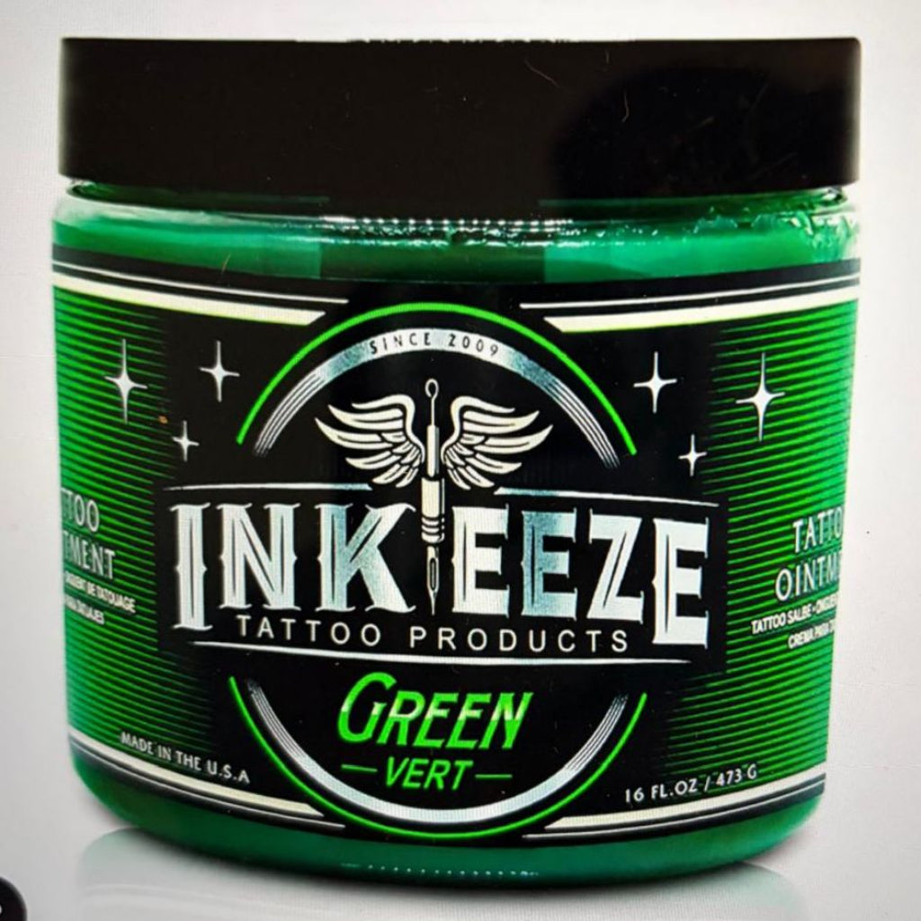 Inkeeze Soothing Green Tattoo Ointment - Green Vert (16oz)